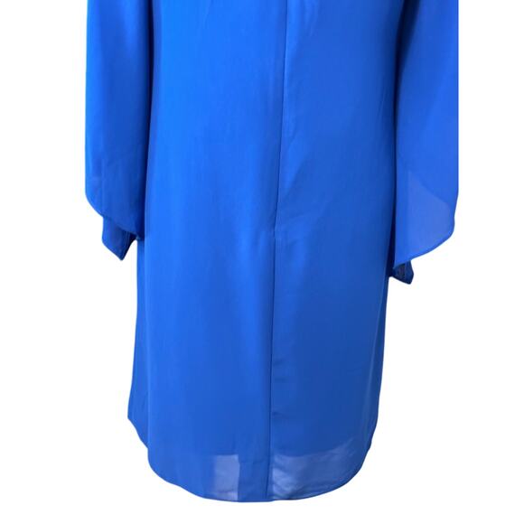 Marina Shift Dress Drape Neckline Lightweight Chiffon Fabric Blue Women's 4 NWOT - Picture 9 of 11